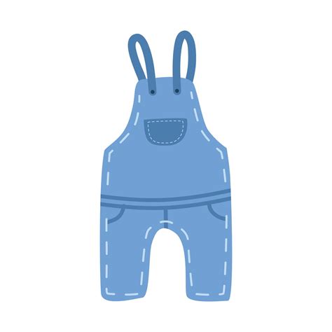 Baby denim overalls clipart. Simple cute baby toddler blue jean overall ...