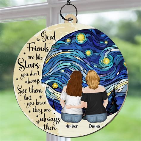 Friends Like Stars - Personalized Custom Suncatcher - Wrappiness Gifts