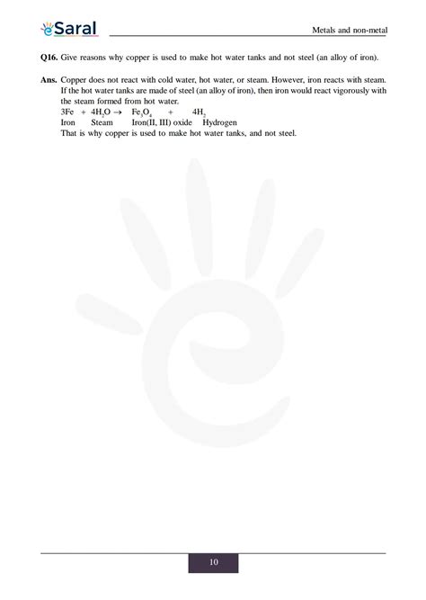 NCERT Solutions for Class 10 Science Chapter 3 - Metals and Non Metals ...