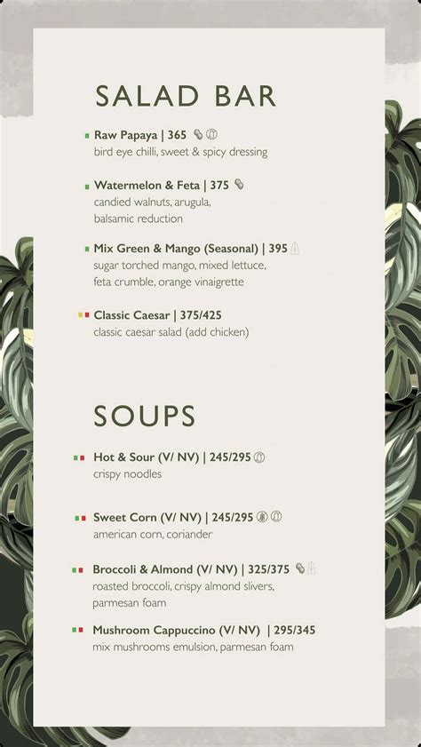 Menu at Door no. 3, Patiala