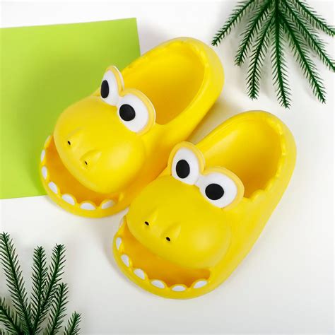 Buy Comfy Crocodile 3D Yellow Beach Sliders for Kids Online