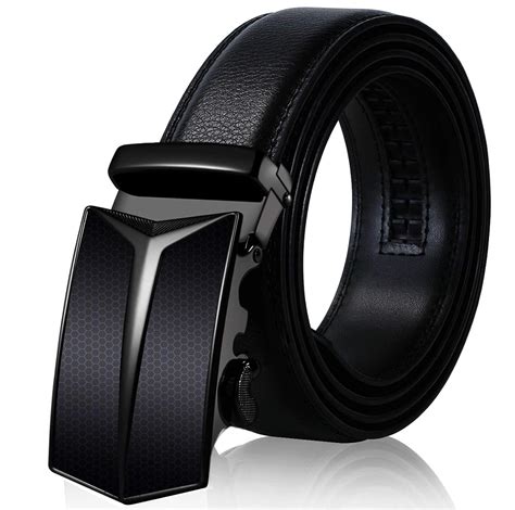 SIAELT Men's Slide Ratchet Genuine Leather Belt for Men with Automatic ...