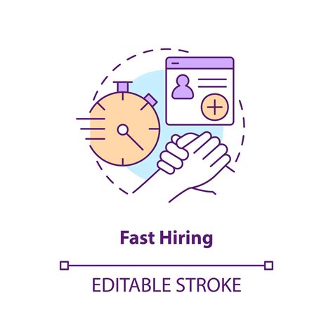 Fast hiring concept icon. Recruitment agency. IT staffing service advantage abstract idea thin ... - advantage staffing