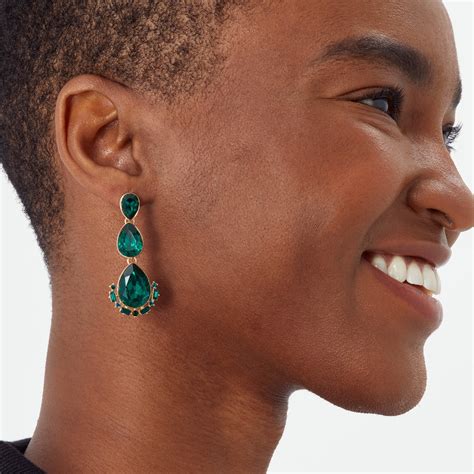 Buy Green Triple Eclectic Halo Drop Earring - Accessorize India