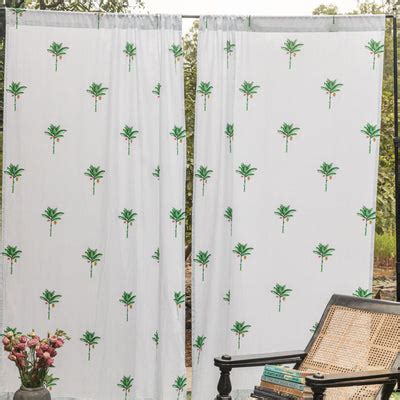 Indigo Tear Drop Hand Block Print Boho Cotton Curtain for Doors ...