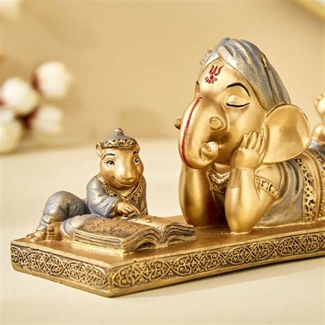 Buy Corsica Fiesta Polyresin Ganesha in Reading Pose Figurine from ...