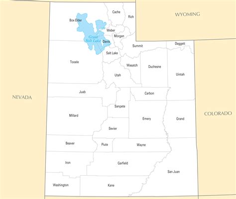 Utah Counties Map With Cities - Free Printable Templates
