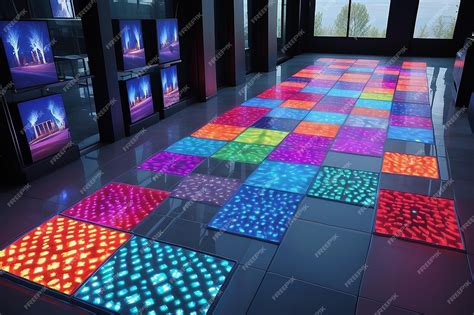Premium Photo | Interactive LED Floor Tiles with Customizable Light ...