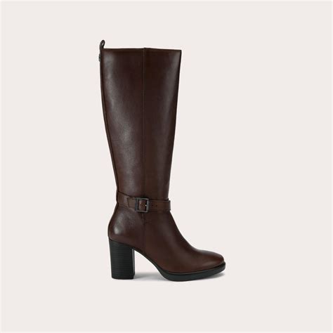 SILVER 2 KNEE HIGH Dark Brown Leather Knee High Boot by CARVELA