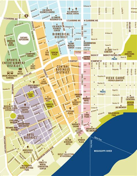 Printable Tourist Map Of New Orleans