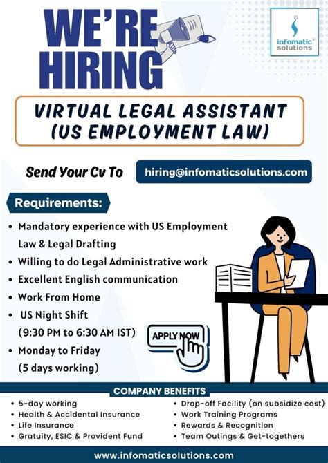 Hiring Alert | Virtual Legal Assistant | US Employment Law | Remote