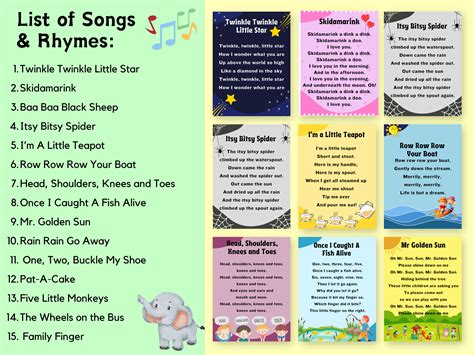 Nursery Rhymes Song Charts | Printable Classroom Decor (digital ...