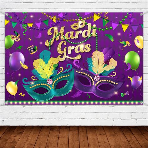Amazon.com : Mardi Gras Decorations Mardi Gras Backdrop Mardi Gras ...
