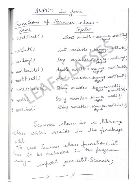 Input - INPUT in java Functions of Scanner class Name Syntax 1 ...