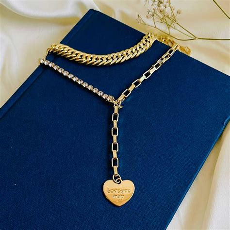 Salve ‘Love You More’ Heart Charm Gold Multi-Layered Necklace