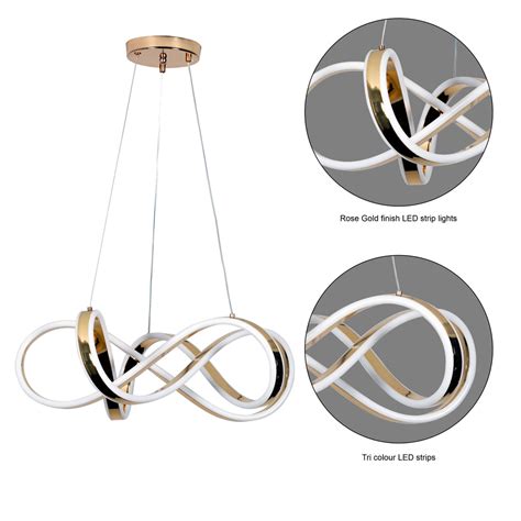 GIOCONDA Rose Gold 3 Colour LED Chandelier Ceiling Light – KAPOOR-E ...