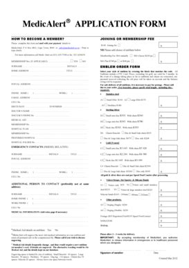 MedicAlert Application Form - Blank Fillable Template | Fill Out, Print ...