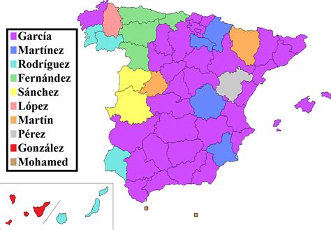 Most popular Spanish surnames by Province of Residence (1705 x 1185 ...