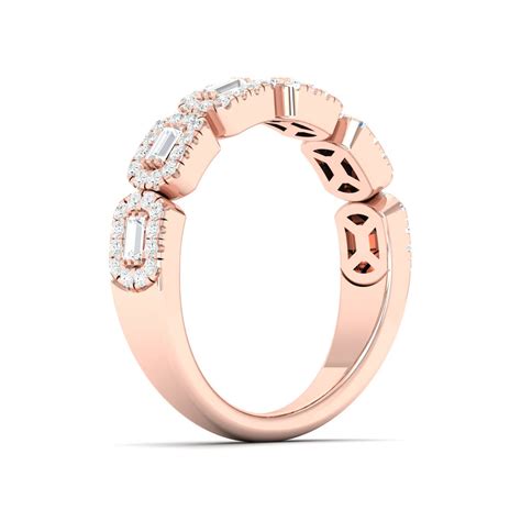 1/2 Ctw Round Baguette Fashion Stackable Ring