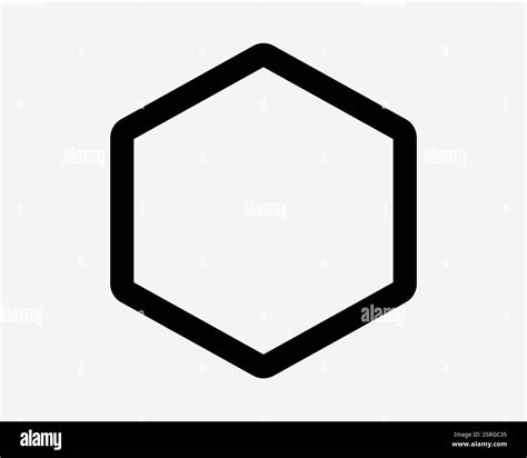 Hexagon Shape Outline Line Geometry Six Sides Polygon Icon Sign Symbol ...