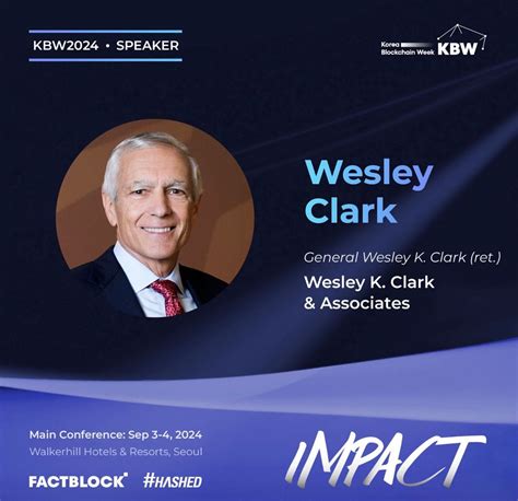 Next week at Korea Blockchain World, we'll be joined by General Wesley ...