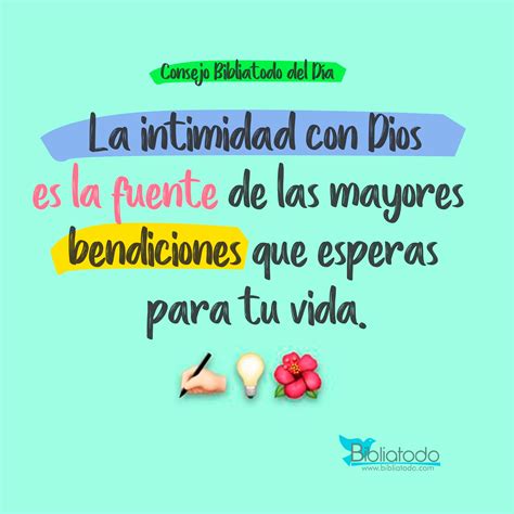 La intimidad con Dios es la fuente de las mayores bendiciones ...