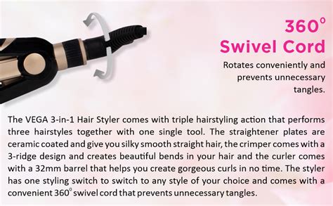 Vega 3 in 1 Hair Styler, (India's No.1* Hair Styler Appliance), Hair ...