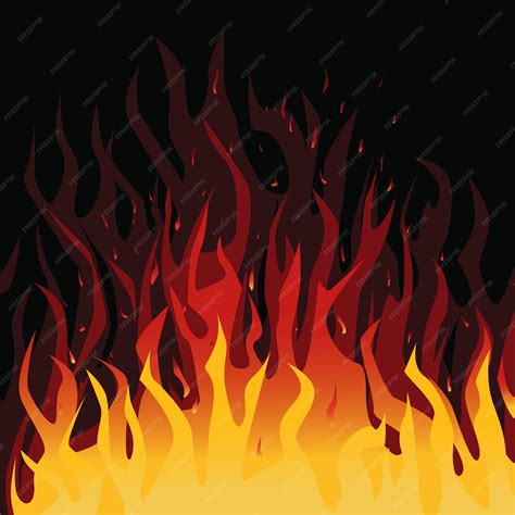 Premium Vector | Fire background, flat style vector illustration burn ...