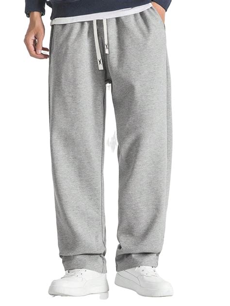 Plain Straight Leg Light Grey Men Sweatpants (Men's) - Walmart.com