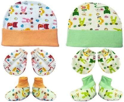 Buy Kiyo Supersoft cotton Booty, Mitten and Cap combo for new born baby ...