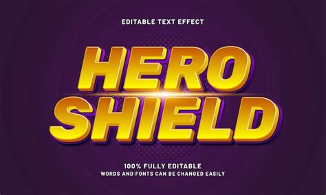 Hero shield editable text effect with a hero and super text style ...