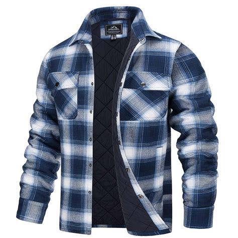 Men's Flannel Shirt Long Sleeve Jacket - TACVASEN