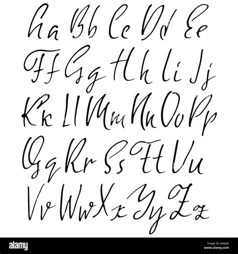 Alphabet De Calligraphie Moderne Inscription Manuscrite Vecteur