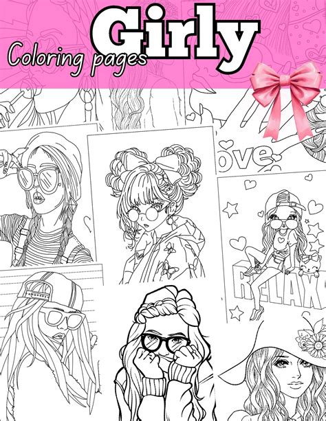 Girly Coloring Pages | Fun & Cute Printable Designs for Kids by sifonika