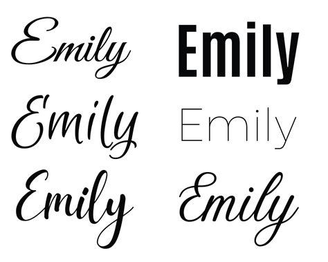 Emily Svg , Baby Names Svg, Wedding Names Svg - Etsy | Name tattoos ...