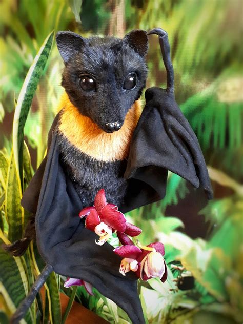 Bat toy . Bat realistic stuffed animals. OOAK toys.made to | Etsy