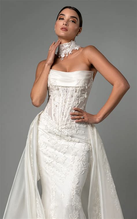 Modern Princess Wedding Dress with Lace & Corset Bodice