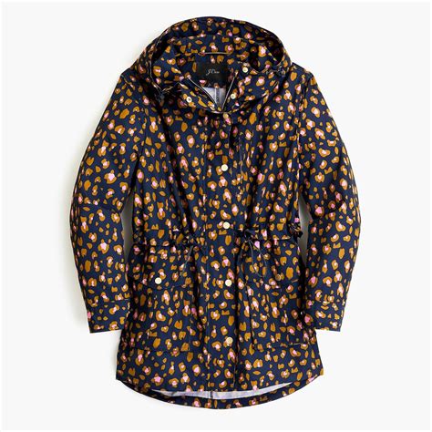 J.Crew Petite Perfect Rain Jacket In Leopard - Lyst
