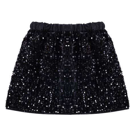 Amazon.com: Haakong Black Girls Sequin Skirt Sparkly Skirts for Girls ...