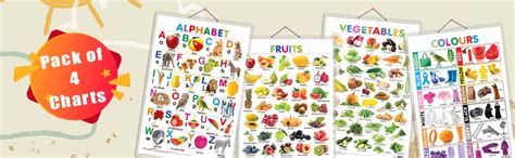 Buy Set of 4 Alphabet, Fruits, Vegetables and Colours Early Learning ...