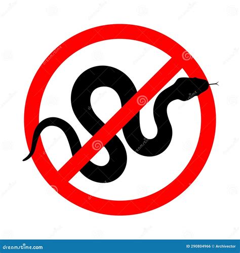 Prohibition Snakes Sign Isolated On White Background Cartoon Vector ...