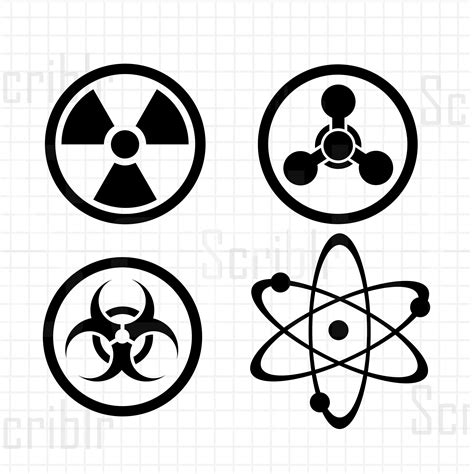Chemical, Biological, Nuclear, Atom Symbols SVG PNG Vector Cutfile ...