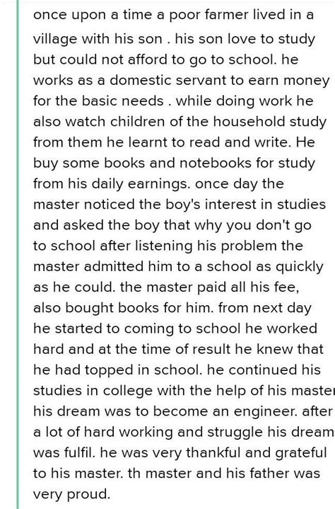 write the story Son of poor farmer...........could not go to school ...