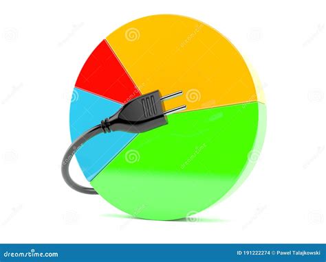 Pie Chart with Electric Plug Stock Illustration - Illustration of ...