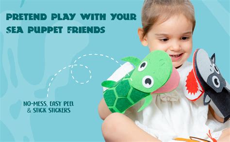 jackinthebox Hand Puppet Making Kit - 6 Sea Animals Felt Puppet Craft ...
