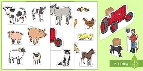 Animais da Fazenda - Figuras para recortar