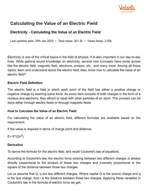 Calculating the Value of an Electric Fielda - B.tech CSE - Studocu