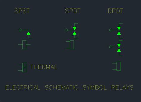 Schematic Relays Symbols DWG for AutoCAD | CAD Block Download
