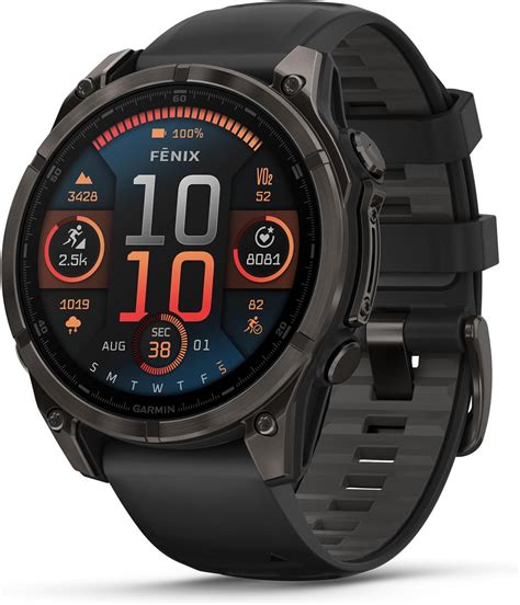 Garmin Fenix 8, 47mm, AMOLED, Sapphire, Smartwatch, Carbon Gray ...