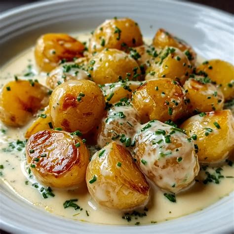 Creamy Garlic Baby Potatoes - Meatydelights